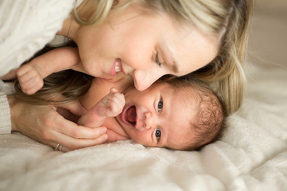 Happy newborn and mommy