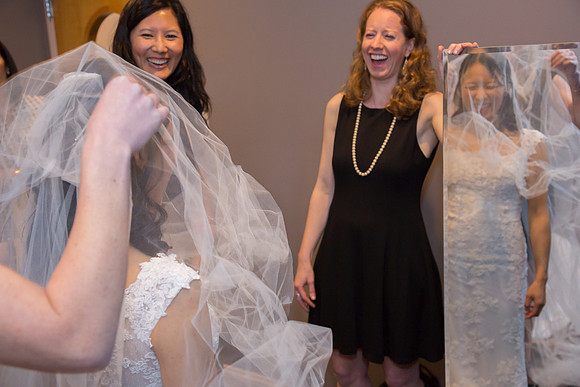 Getting ready on the wedding day in the Off-Broadstreet Theatre, Hopewell, NJ