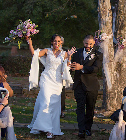Just married! At Strawberry Hill Mansion in Titusville, NJ