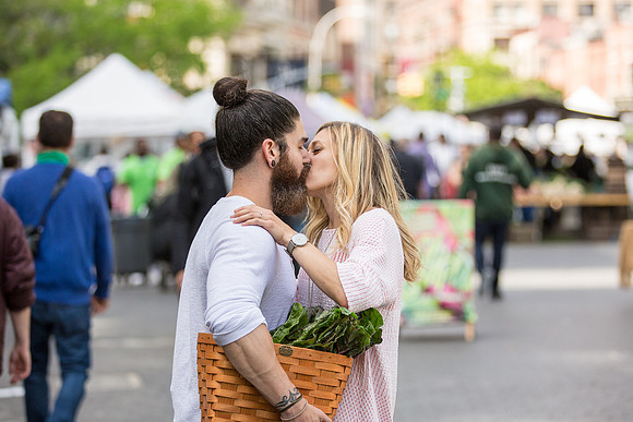 Engagement shoot at the Union Square Farmer's Market, NY